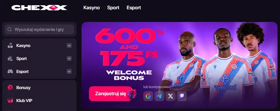 Aktualny ekran oferty powitalnej CHEXX
